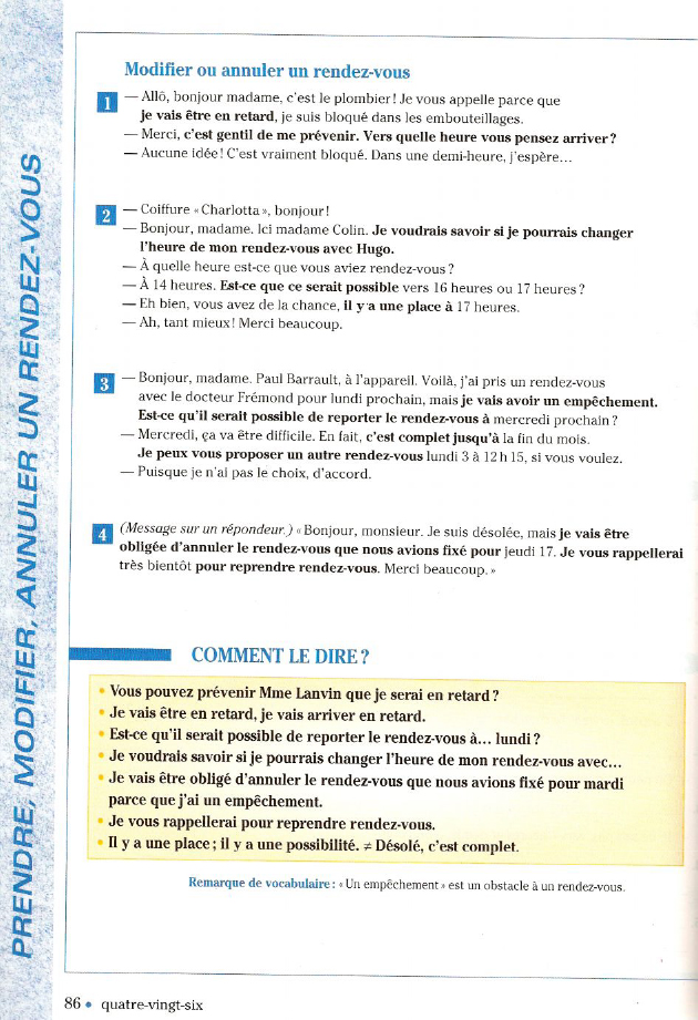 COMPROG 079 Prendre Modifier Annuller RDV